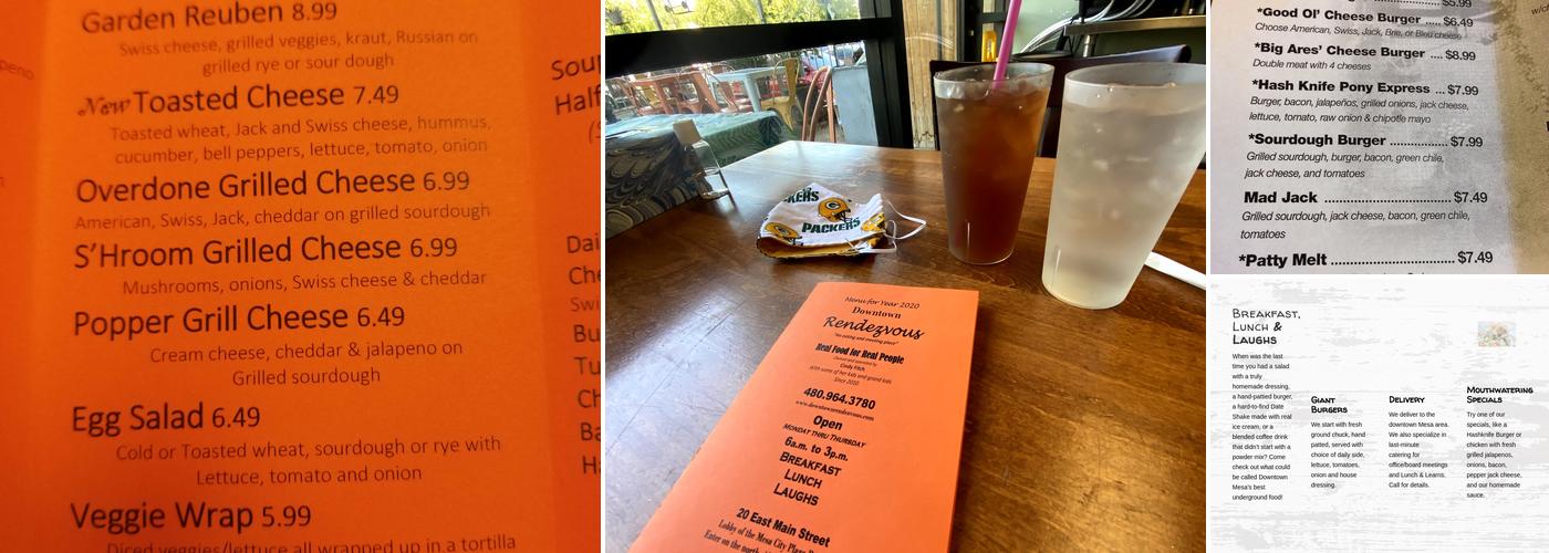 Downtown Rendezvous Menu