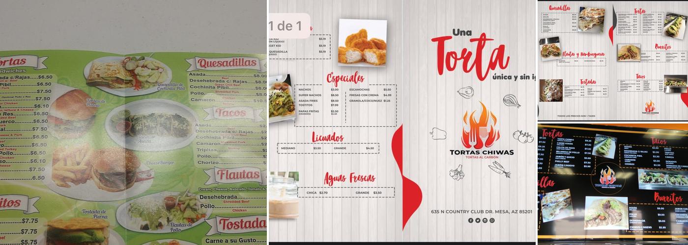 Tortas chiwas Menu