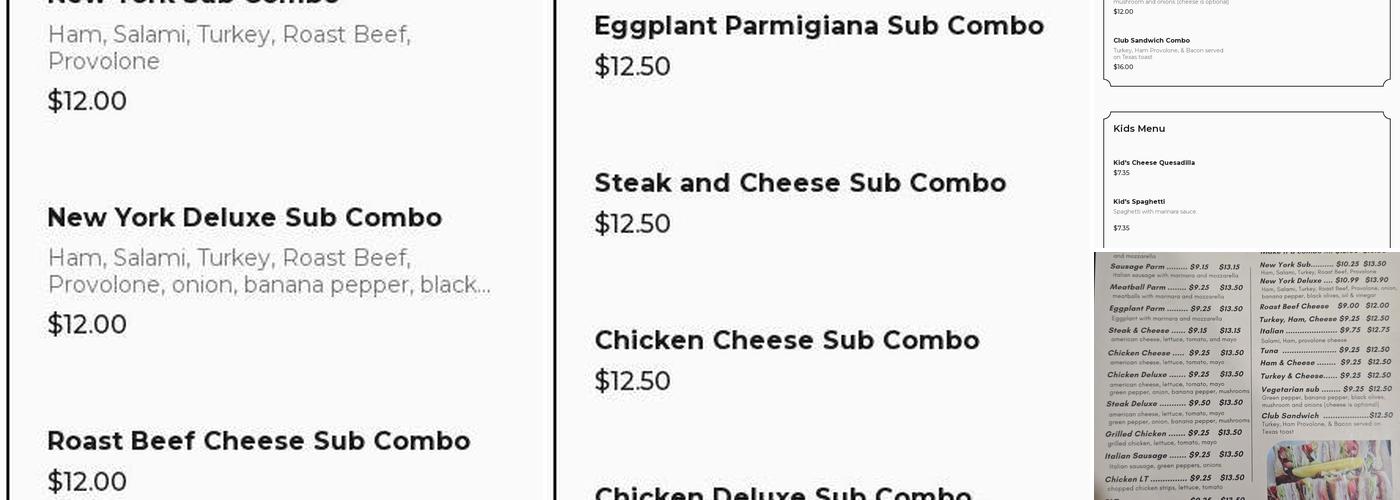 Ciros Flying Pizza Menu