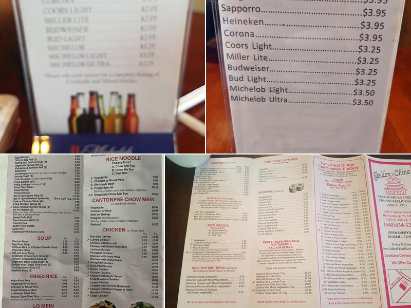 Golden China Restaurant Menu