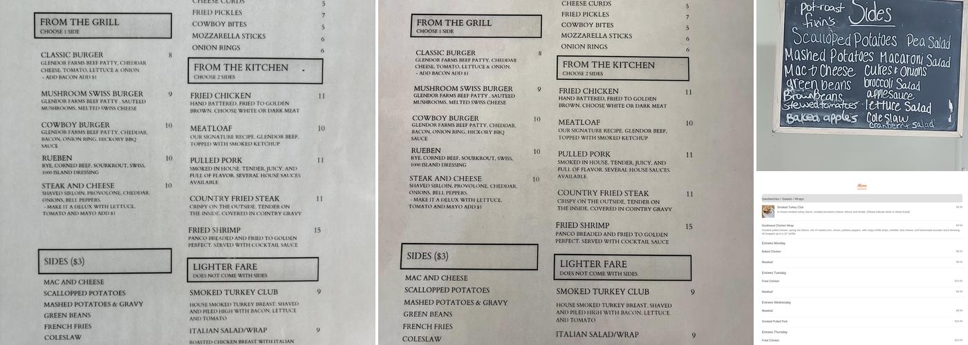 Thomas House Restaurant Menu