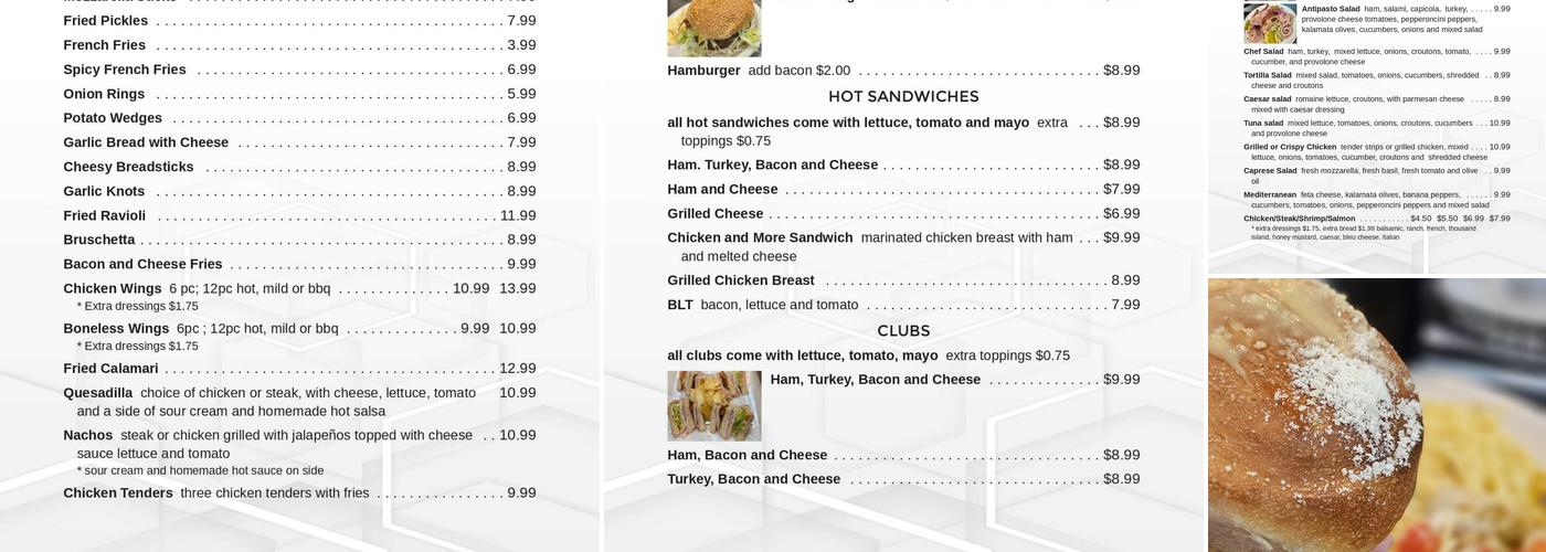 Wood Fired Oven Menu