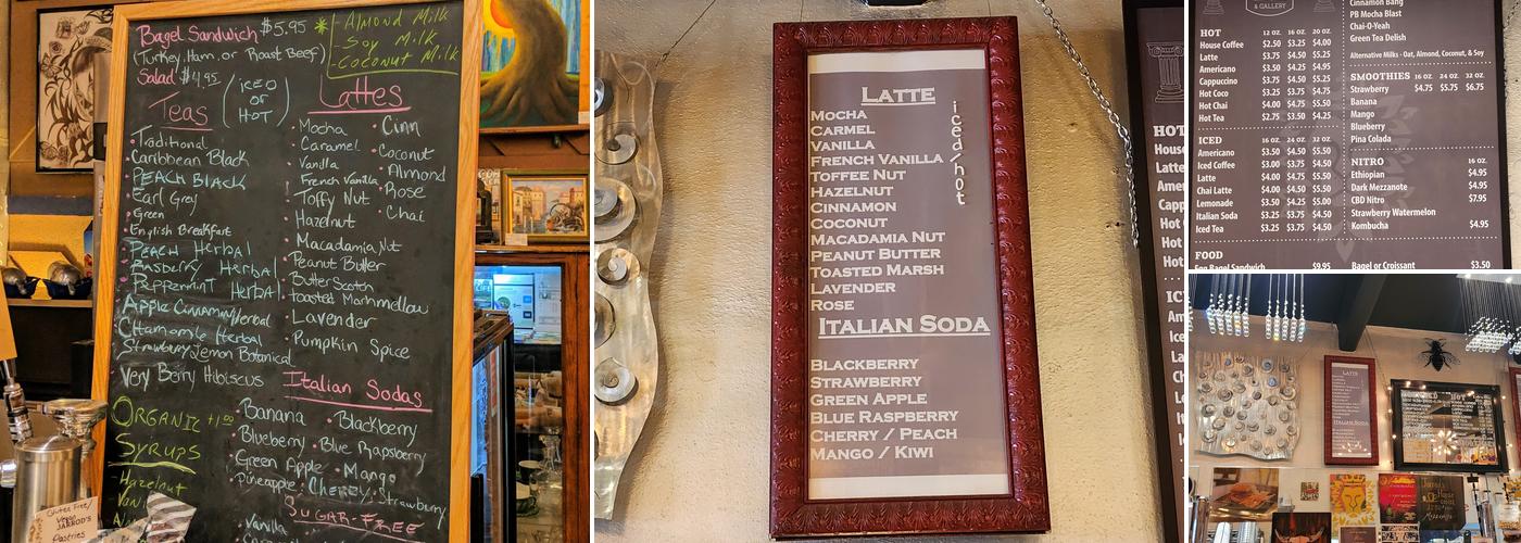 Jarrod's Coffee, Tea, & Gallery Menu