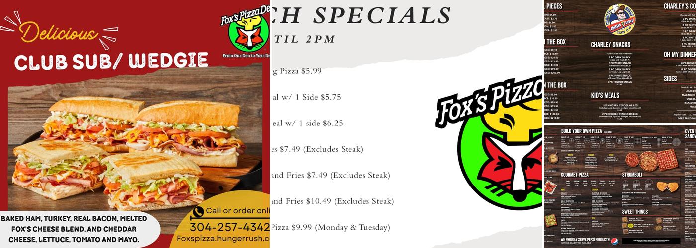 Fox's Pizza Den Menu