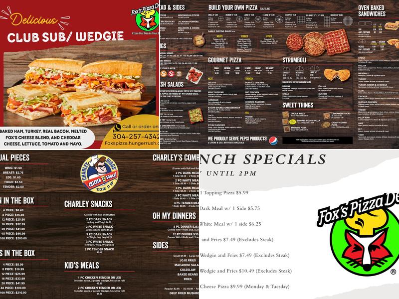 Fox's Pizza Den Menu
