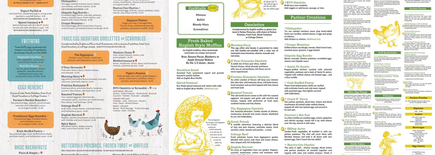 T.C. Eggington's Menu