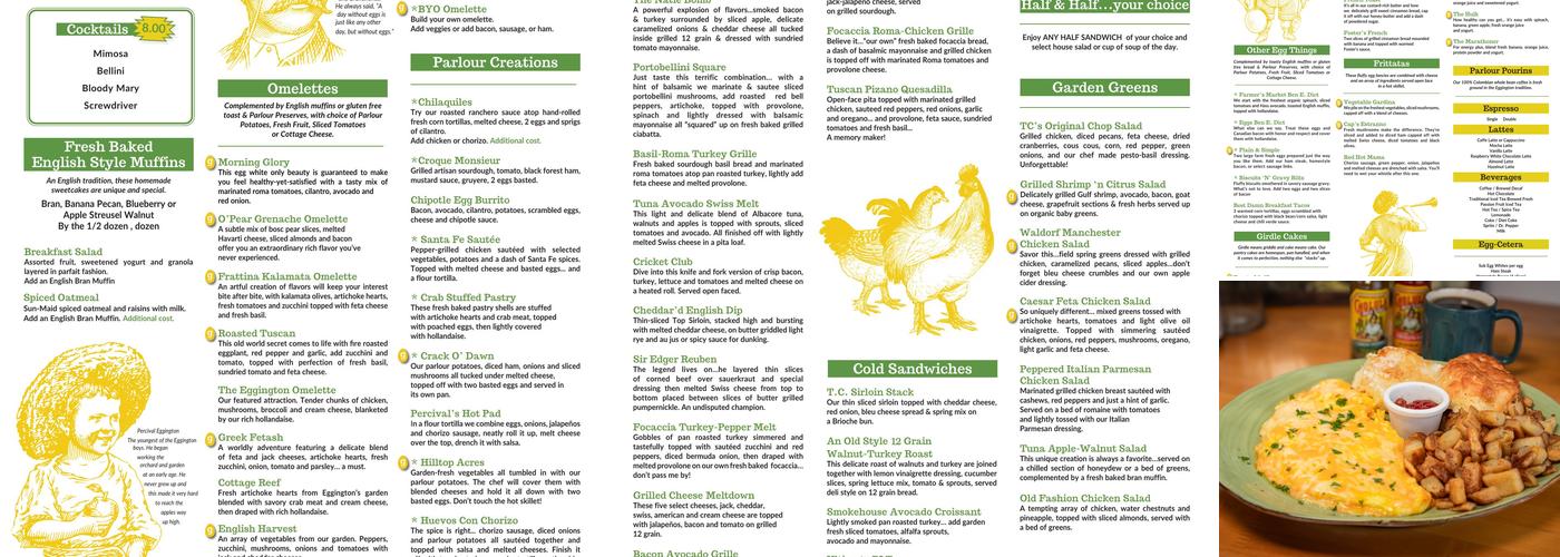 T.C. Eggington's Menu