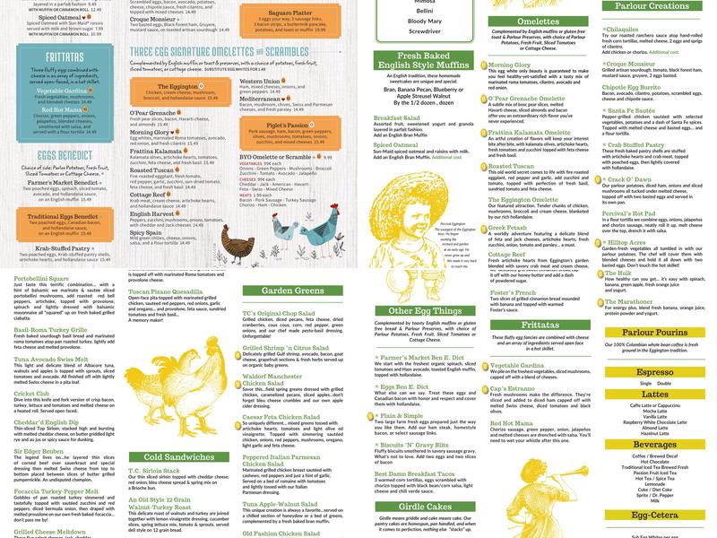 T.C. Eggington's Menu