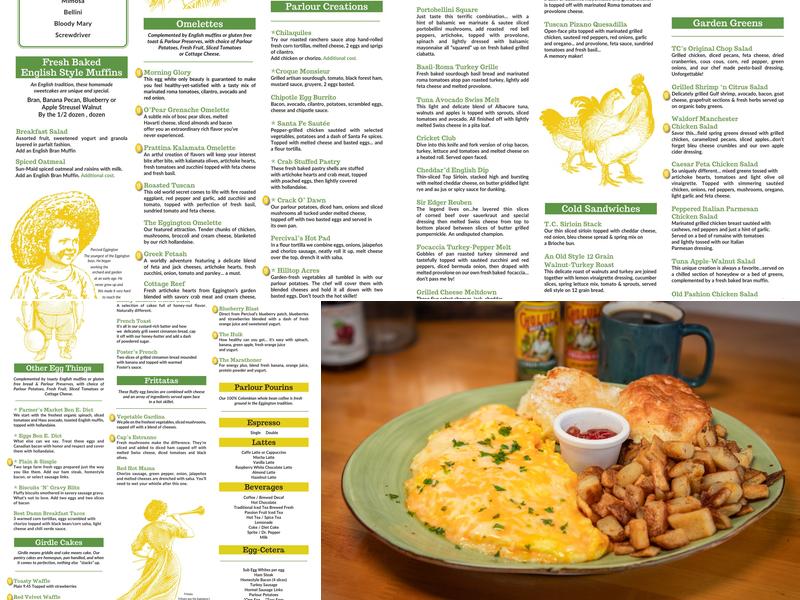 T.C. Eggington's Menu
