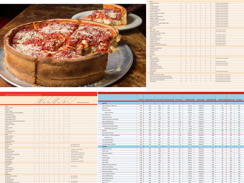 Oregano's Menu