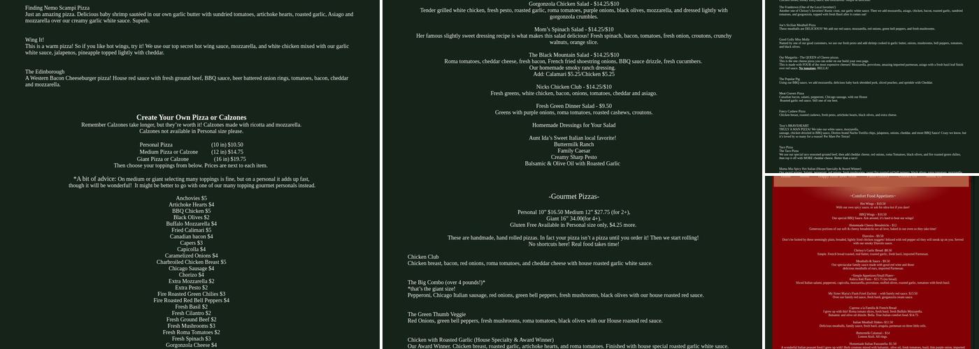 Brugos Pizza and Italian Bistro Menu