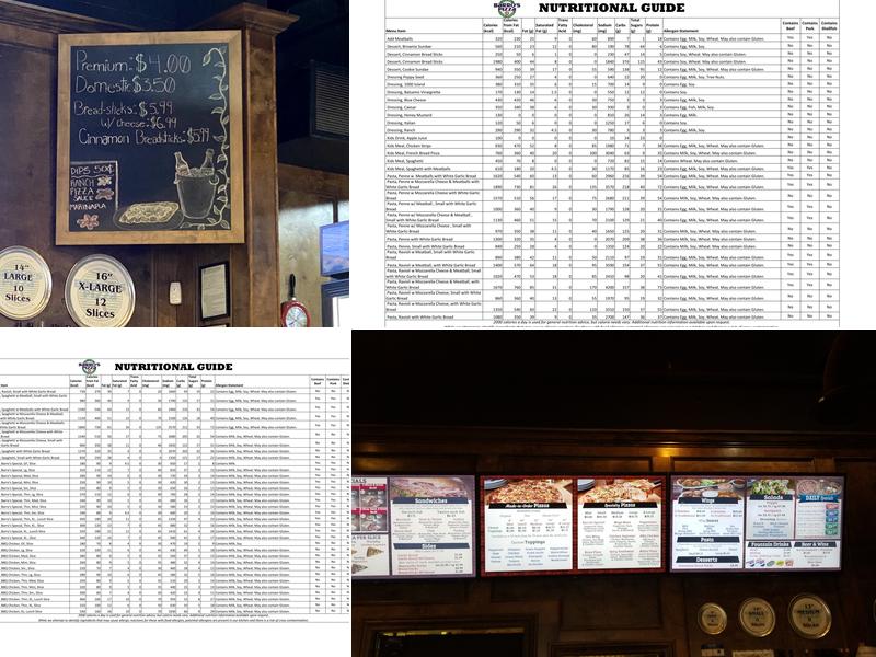 Barro's Pizza Menu