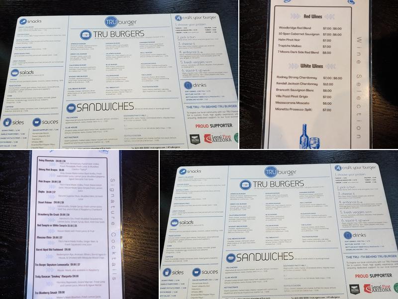Tru Burger Co. Menu