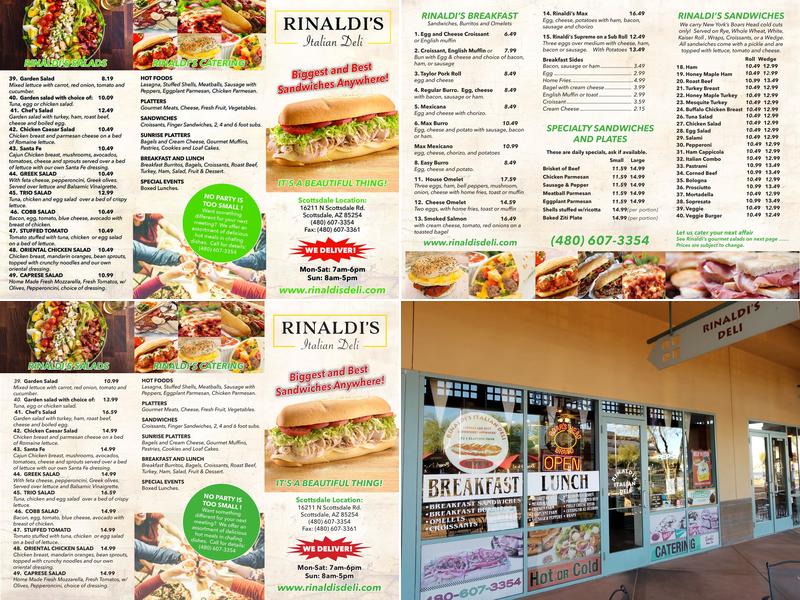 Rinaldi's Italian Deli Menu