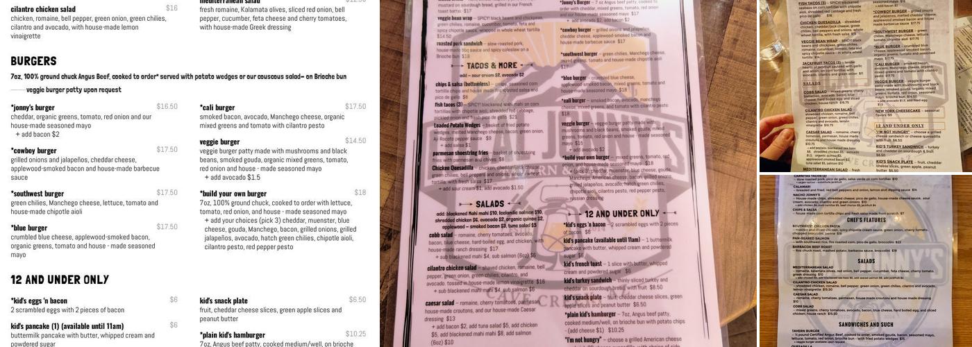 Local Jonny's Tavern And Café Menu