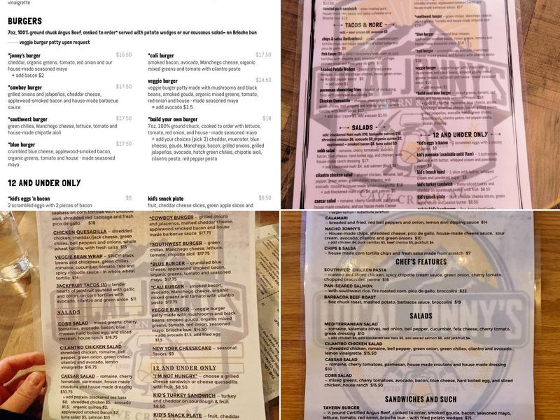 Local Jonny's Tavern And Café Menu
