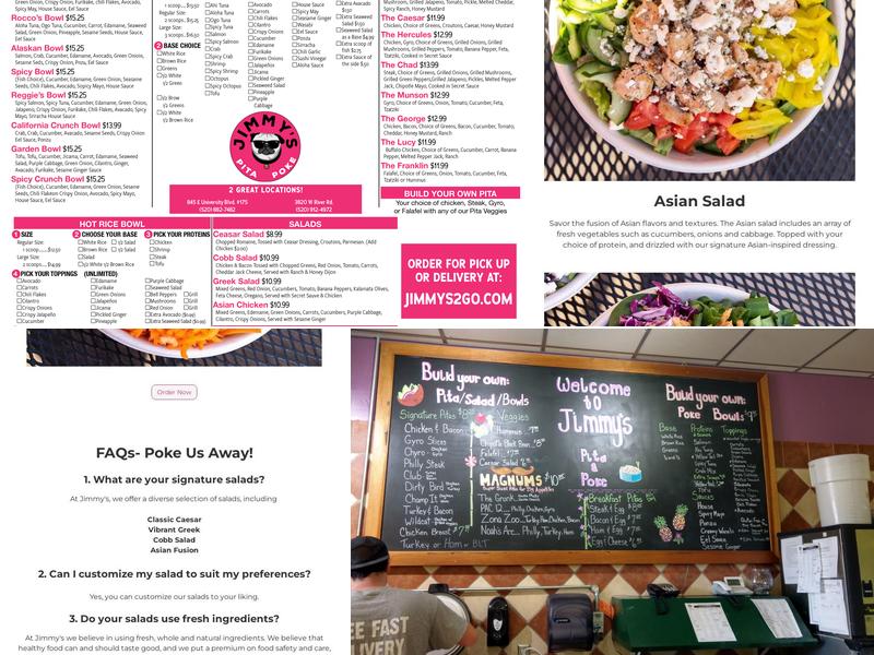 Jimmys Pita & Poke Menu
