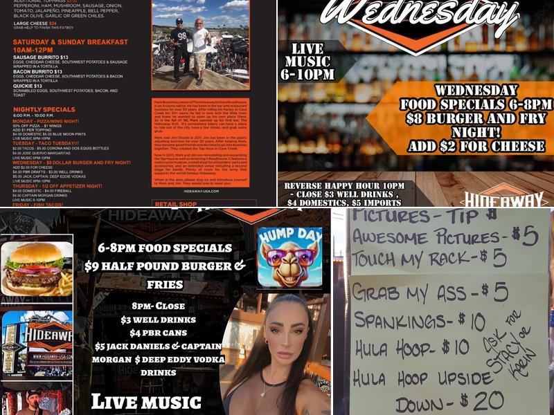 Hideaway Menu