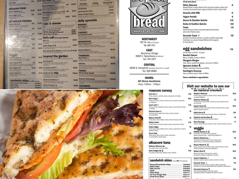 Beyond Bread Menu