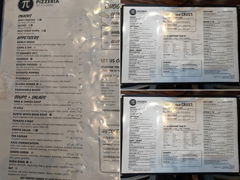 Pi Pizzeria - Downtown STL Menu