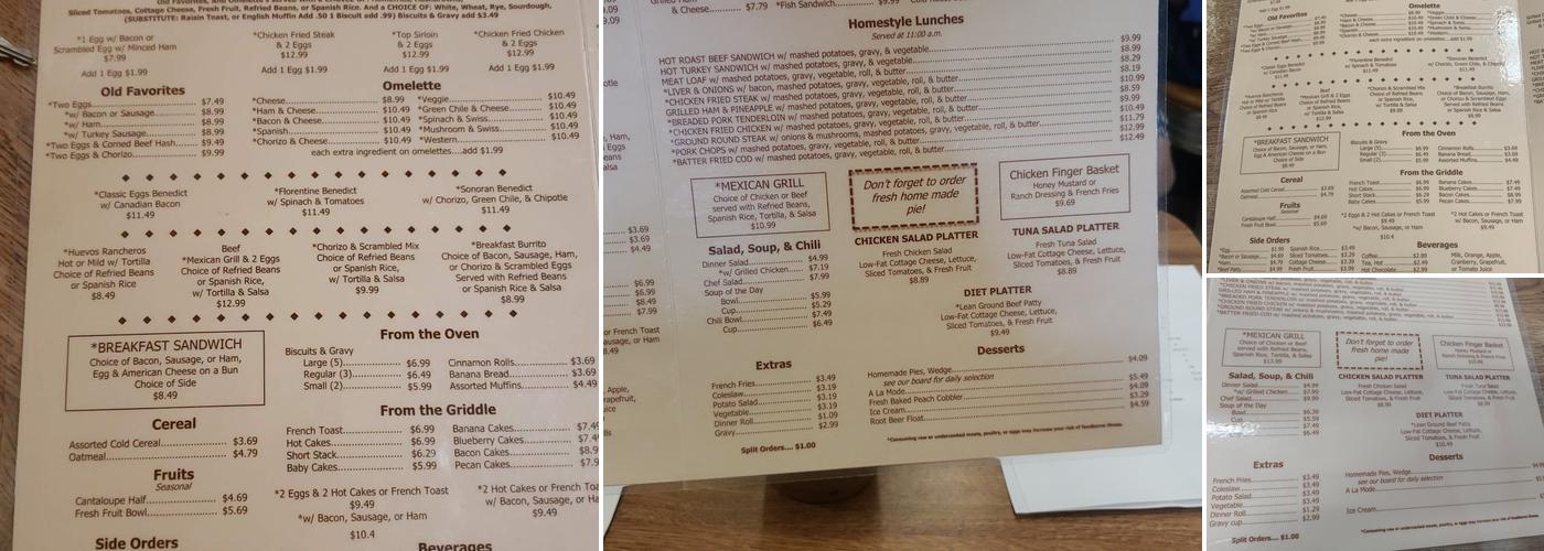 Bread & Butter Cafe Menu