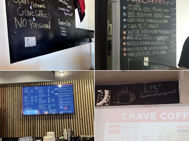 Crave Coffee Bar Menu