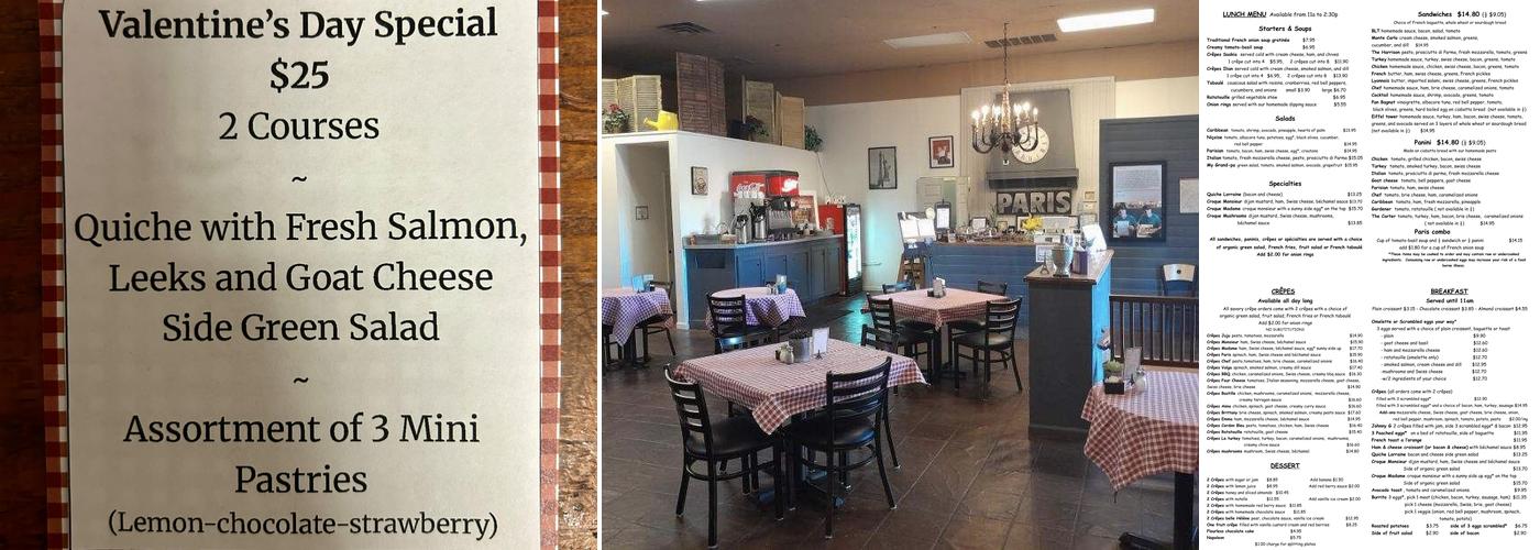 Café Paris Menu
