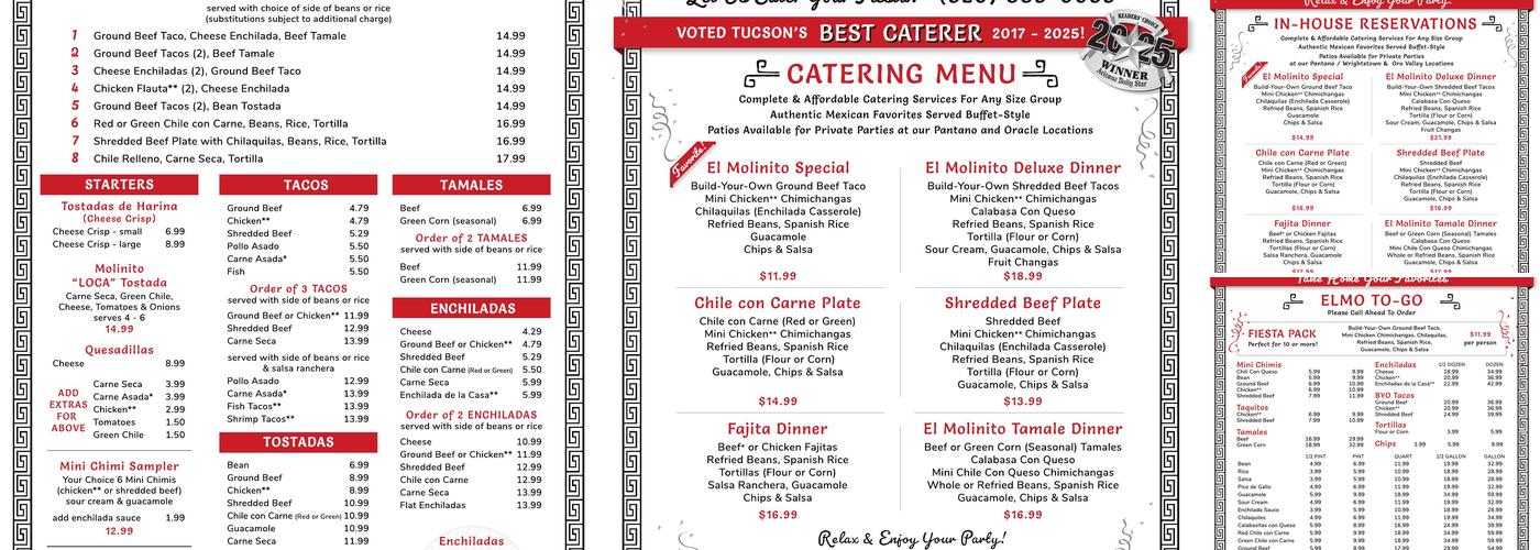 El Molinito Menu