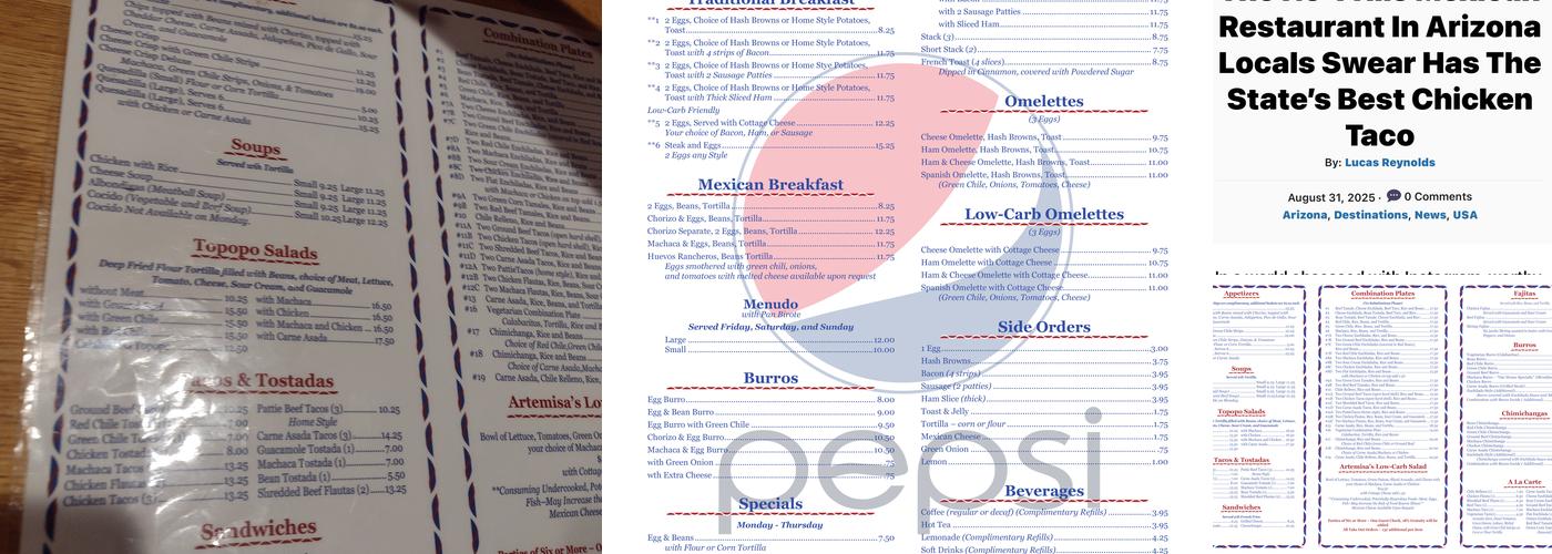 Micha's Restaurant Menu