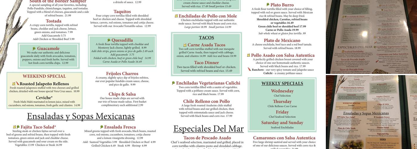 El Encanto Dos Menu