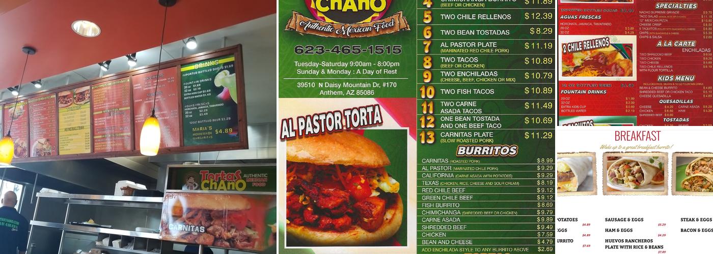 Tortas Chano Menu