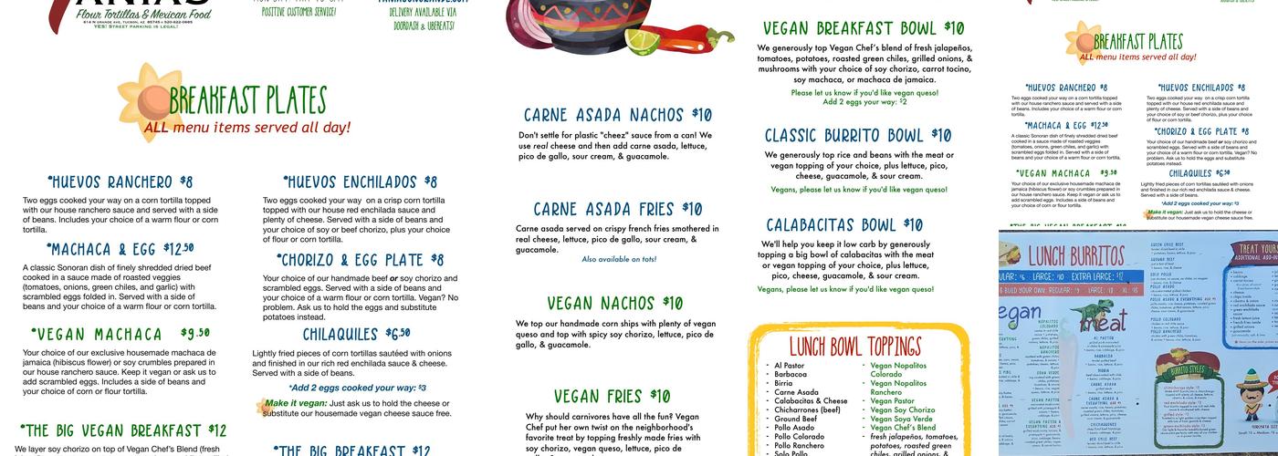 Tanias 33 Menu