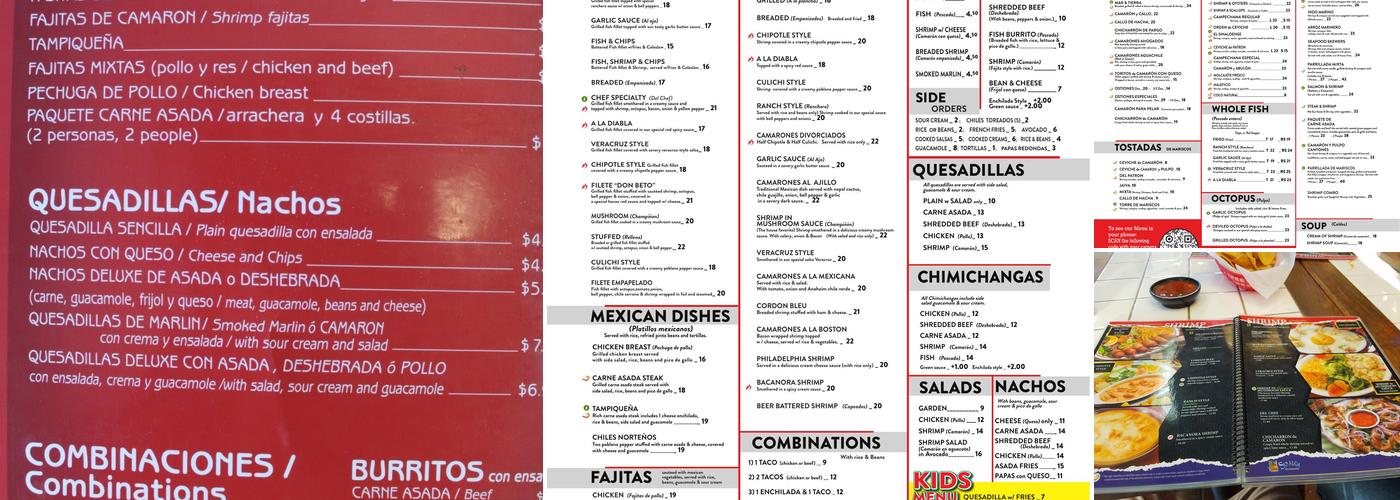 Sinaloa Restaurant Menu