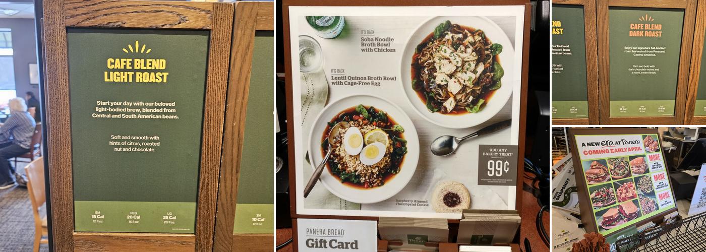Panera Bread Menu