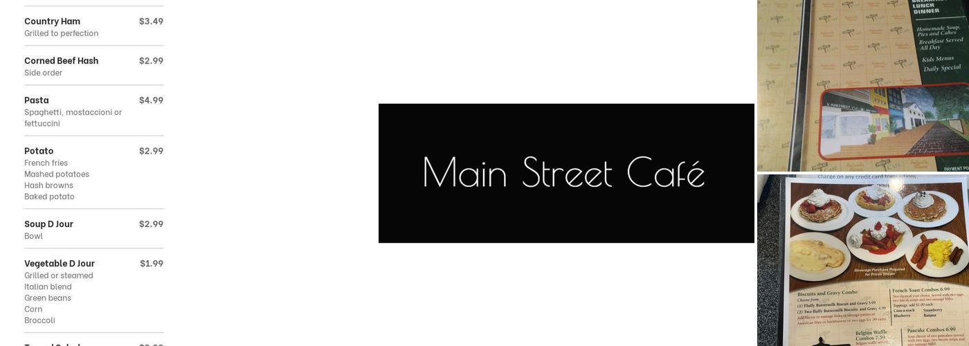 Main St. Cafe Menu