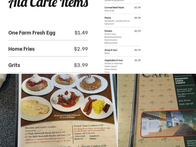 Main St. Cafe Menu