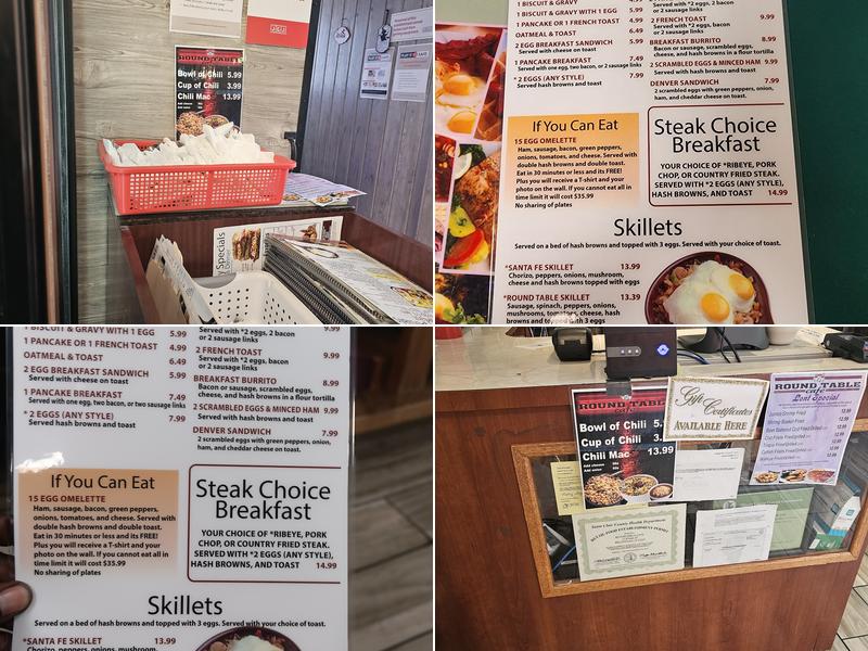 The Round Table Cafe Menu