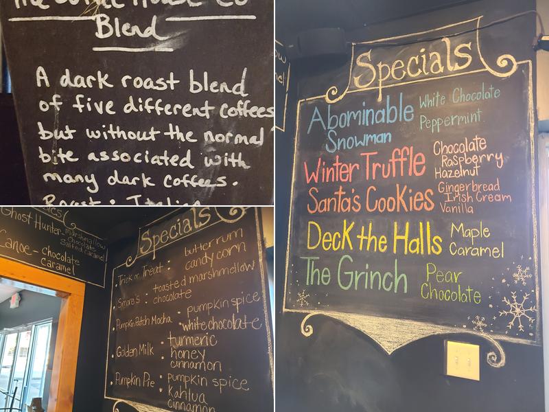 The CoffeeHouse and Salon Systems Menu