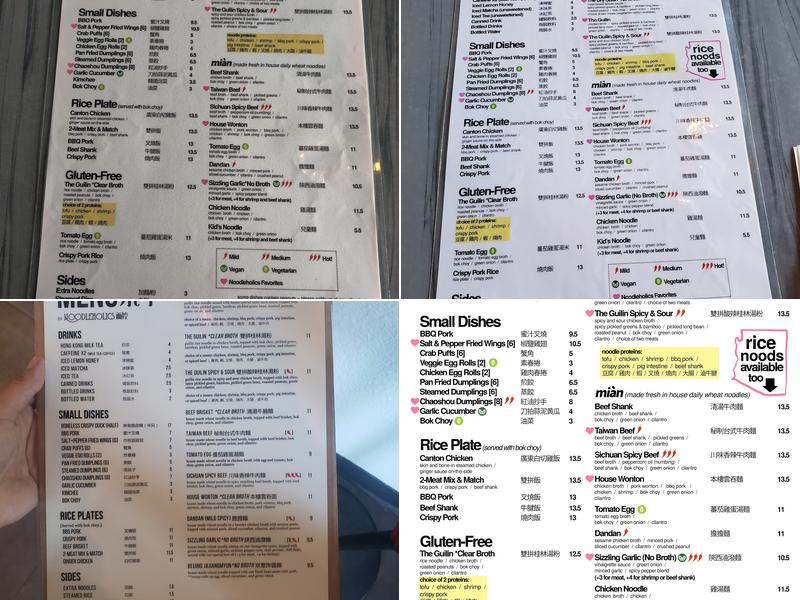 Noodleholics Menu