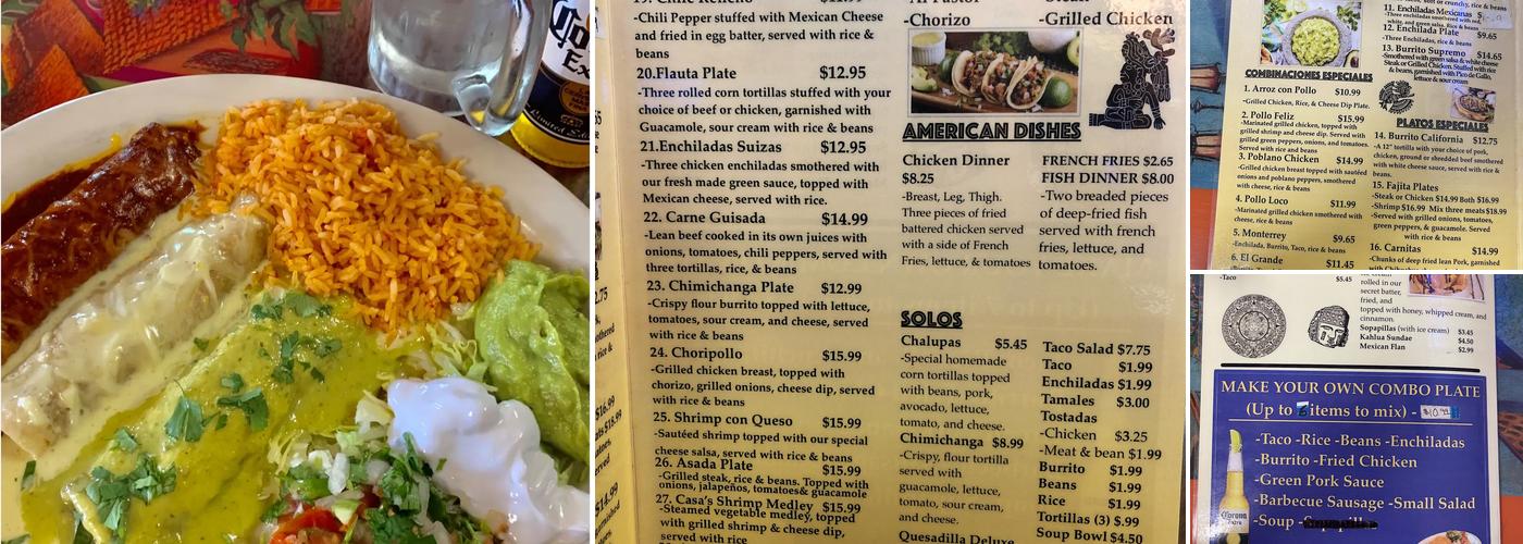 Casa Azteca Menu