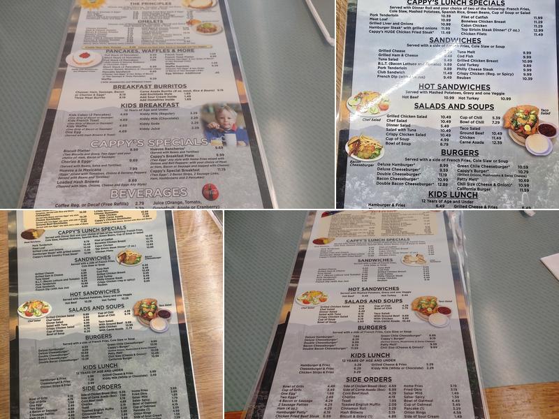 Cappy's Breakfast Cafe Menu