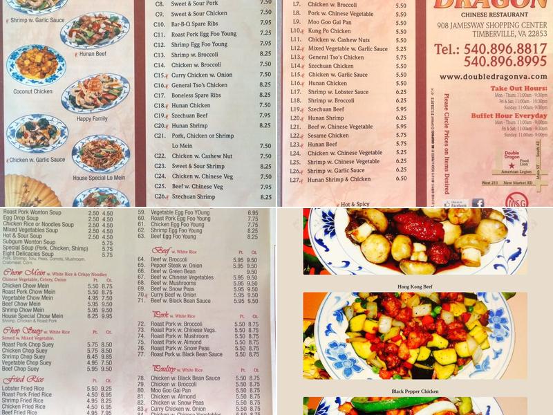 Double Dragon Chinese Restaurant & Buffet Menu