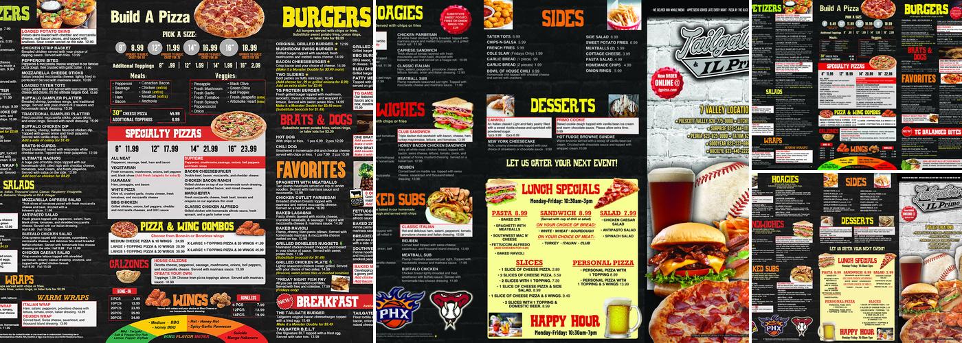 Tailgaters & IL Primo Tatum Menu
