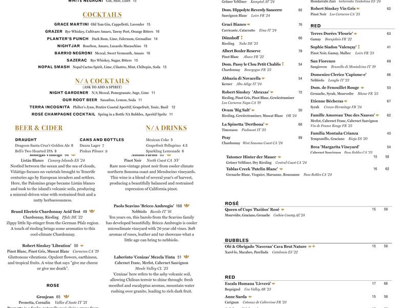 Coronet Restaurant Menu