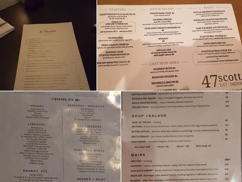 47 Scott and Scott & Co. Menu