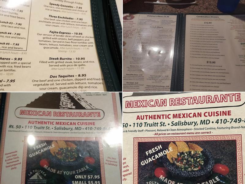 La Tolteca Mexican Restaurant Menu