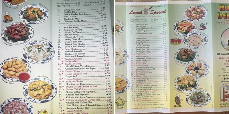 Hunan Delight Menu
