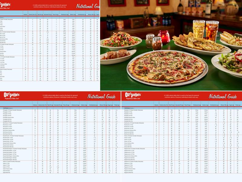 Oregano's Menu