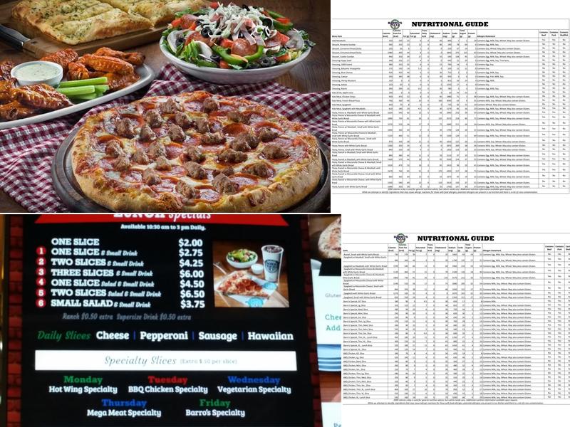 Barro's Pizza Menu