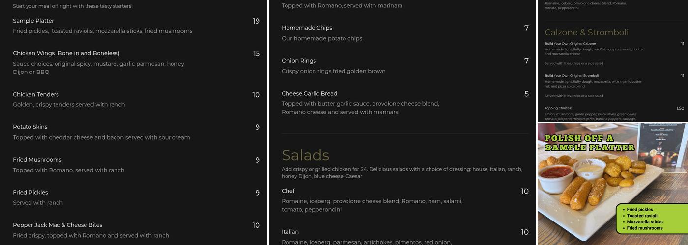 Salvage Yard Bar and Grill Menu
